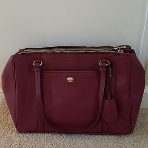 Coach Merlot like new leather tote